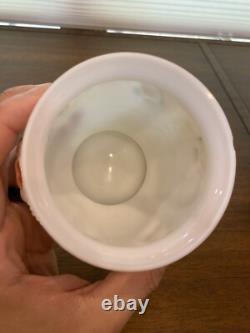 ANTIQUE EAPG Consolidated Glass Co. COSMOS Milk Glass Floral Dish SET (8)