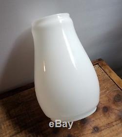 ANTIQUE Milk glass Tubular white globe for lantern not frosted fits Dietz & more