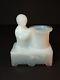 Antique Rare Monkey By Hat Opaque White Milk Glass Toothpick Holder Circa 1890