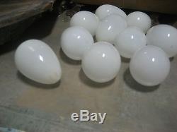 ANTIQUE primitive 12 blown MILK GLASS eggs FARM collectible GREAT decor 2.75