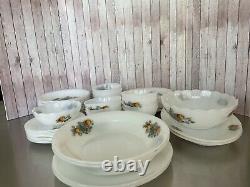 ARCOPAL''FRUITS de FRANCE'' Dishes White Milk glass Lot Of 61