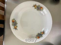 ARCOPAL''FRUITS de FRANCE'' Dishes White Milk glass Lot Of 61