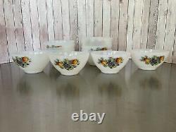 ARCOPAL''FRUITS de FRANCE'' Dishes White Milk glass Lot Of 61