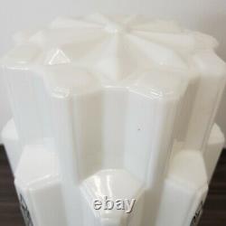 AS-IS Vintage Milk Glass Art Deco Skyscraper Light Fixture / Cover Shade 17