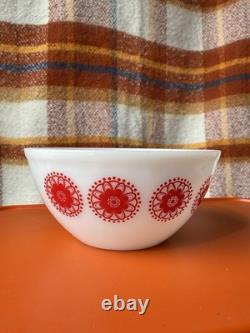 Agee Pyrex 4 Mixing Bowl Set Doily Pattern 1970