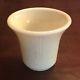 Akro Agate Very Rare White Smooth Top Seven Dart Flower Pot Signed Milk Glass