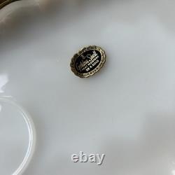 Anchor Hocking 8-piece Milk-white Classic Snack Set Featuring 22K Gold Edges New