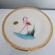 Anchor Hocking Fire King 22k Gold Trim Swirl Plate Flamingo Design 9 Usa Rare