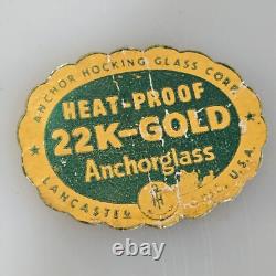 Anchor Hocking Fire King 22K Gold Trim Swirl Plate Flamingo Design 9 USA RARE