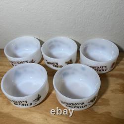 Anchor Hocking Fire King Child Cereal Bowl Milk Glass Oven Proof USA Made Lot 5