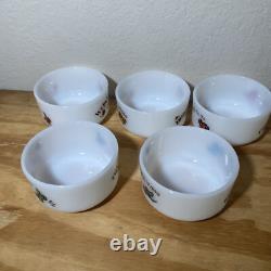 Anchor Hocking Fire King Child Cereal Bowl Milk Glass Oven Proof USA Made Lot 5