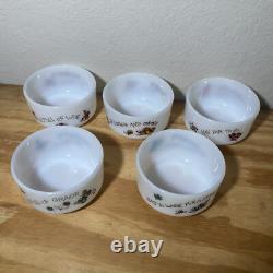 Anchor Hocking Fire King Child Cereal Bowl Milk Glass Oven Proof USA Made Lot 5