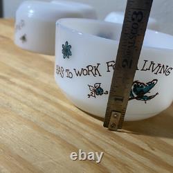Anchor Hocking Fire King Child Cereal Bowl Milk Glass Oven Proof USA Made Lot 5