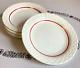 Anchor Hocking Fire King White Vitrock Milk Glass Fish Scale Plates Red Rings