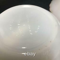 Anchor Hocking Milk Glass Bowl Set White Shell Gold Rim