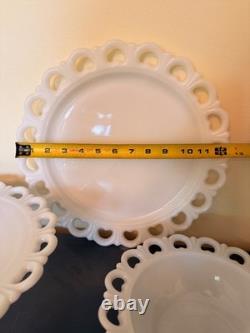 Anchor Hocking Old Colony Lace Edge Milk Glass 8pc Set Mint Condition (S34)