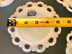 Anchor Hocking Old Colony Lace Edge Milk Glass 8pc Set Mint Condition (S34)