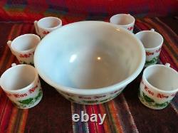 Anchor Hocking Seven Piece Egg Nog Set, So Cute, Six Cups And A Bowl