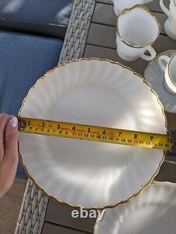 Anchor Hocking Vintage Fire King Milk Glass White Dinner Set