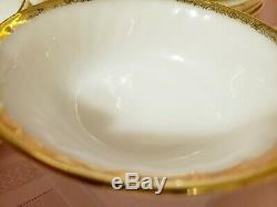 Anchor hocking, Fire King, 32 Pc Dinnerware Set White Swirl Milk Glass Gold Trim