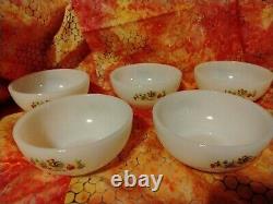 Anchor hocking fire king Chanticleer Rooster Collection, 5 cereal bowl set