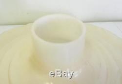 Antique 15 Round White Milk Glass Torchiere Lamp Shade Floral Motif Free Ship