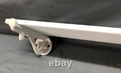 Antique 19 Milk Glass Shelf Cast Iron White Porcelain Brackets Old VTG 833-25B
