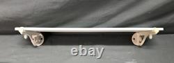 Antique 19 Milk Glass Shelf Cast Iron White Porcelain Brackets Old VTG 833-25B