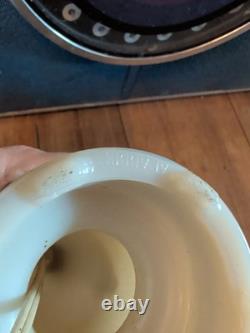 Antique ALADDIN BOUDOIR LAMP ALACITE WHITE MILK GLASS GOLD VTG RARE DECO MCM