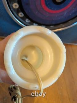 Antique ALADDIN BOUDOIR LAMP ALACITE WHITE MILK GLASS GOLD VTG RARE DECO MCM