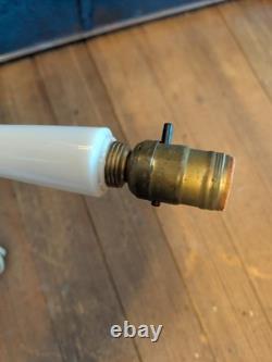 Antique ALADDIN BOUDOIR LAMP ALACITE WHITE MILK GLASS GOLD VTG RARE DECO MCM