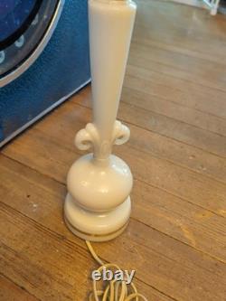 Antique ALADDIN BOUDOIR LAMP ALACITE WHITE MILK GLASS GOLD VTG RARE DECO MCM