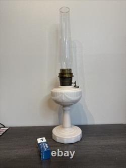 Antique Aladdin Model A Tall Lincoln Drape White Milk glass Oil Lamp Untested