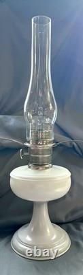 Antique Aladdin Nu-Type Model A, White Milk Glass Oil Lamp