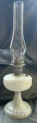 Antique Aladdin Nu-Type Model A, White Milk Glass Oil Lamp