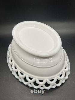 Antique Atterbury Blue White Slag Milk Glass Hen On Nest Dish Lace Split Tail