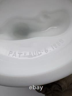 Antique Atterbury Milk Glass Lion on Nest Covered Dish With Dancing Sailor Base