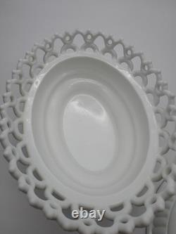 Antique Atterbury Milk Glass Lion on Nest Covered Dish With Dancing Sailor Base