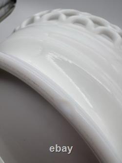 Antique Atterbury Milk Glass Lion on Nest Covered Dish With Dancing Sailor Base