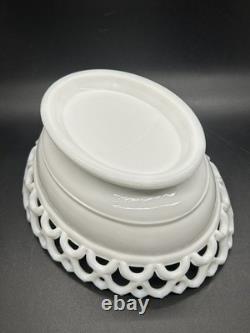 Antique Atterbury Slag Blue White Milk Glass Hen On Nest Dish Lace Split Tail