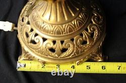 Antique Banquet Lamp B&H Milk Glass, embossed Brass Beautiful