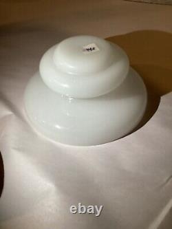 Antique Bohemian Czech 1800's 6 Milk Glass White Bowl