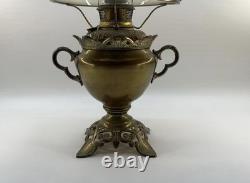 Antique Bradley Hubbard B&H Oil Lamp White Milk Glass Shade Victorian 19