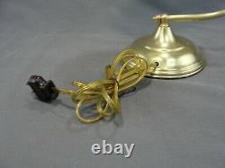 Antique Brass Art Deco Table Lamp Milk Opal Glass Squash Blossom Shade Hubbell