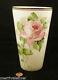 Antique Bristol Glass Vase Victorian Big! Deluxe Handpainted Milk Glass Roses
