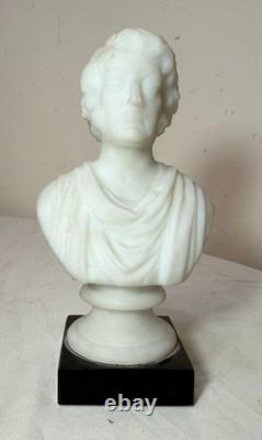 Antique Charles Sumner Figural Frosted Milk Glass Bust Paperweight Sculpture