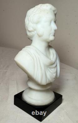 Antique Charles Sumner Figural Frosted Milk Glass Bust Paperweight Sculpture