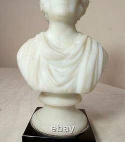 Antique Charles Sumner Figural Frosted Milk Glass Bust Paperweight Sculpture