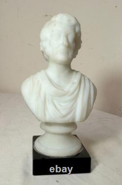 Antique Charles Sumner Figural Frosted Milk Glass Bust Paperweight Sculpture