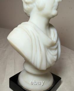 Antique Charles Sumner Figural Frosted Milk Glass Bust Paperweight Sculpture